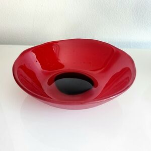 Red Modern Blown Glass Decorative Bowl